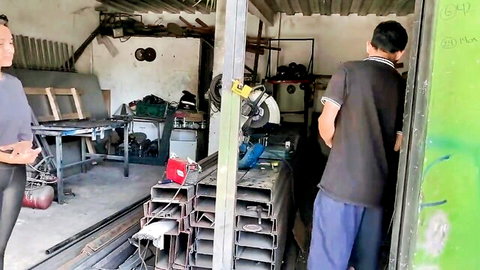 Indian step-sister flirts with hung black worker in workshop, cheating vibe