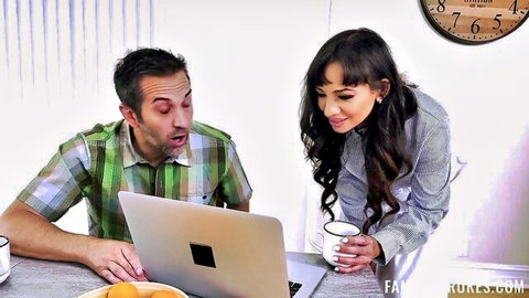 Emma Rosie and Sasha Pearl surprised at laptop in sexy office wear