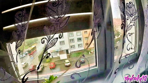 Naughty nun by window, morning anal with squirting in tight ass