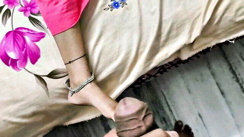 Mia Khalifa's Indian friend foot teases cock in pink floral dress