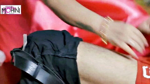 Desi wife in red outfit gets tight ass drilled from behind