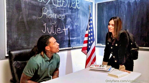 Violet Starr seduces Mr. Hefner in classroom Romeo and Juliet roleplay