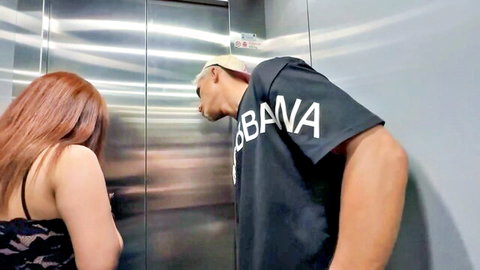 Kylei Ellish and Milan Rodriguez in steamy elevator encounter with big butt tease