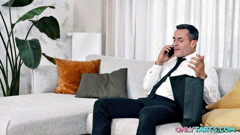 Alice Klay stepdaddy in suit on phone, taboo preview