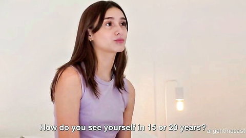 Cecilia 18yo Argentine teen in thoughtful casting interview pose