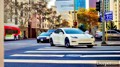 Jill Kassidy petite frame in urban Tesla street scene, hardcore 4K tease