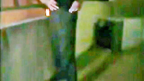 Young woman in tight green pants, lured for brutal anal and oral action