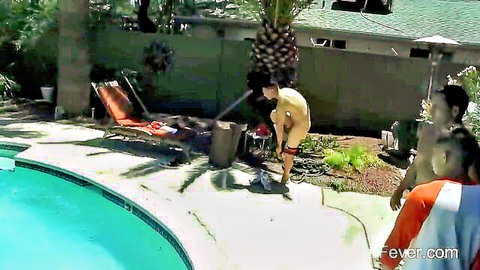 Steamy lesbian orgy at wild pool party with hot Asian women in bikinis
