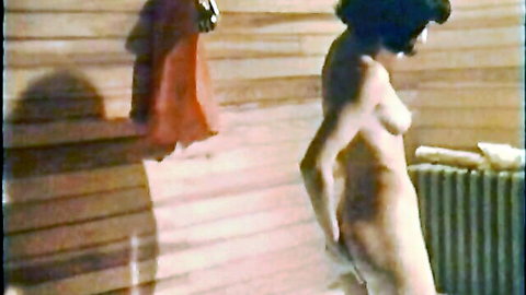 Busty German babe nude side view, black curly hair, hardcore teaser