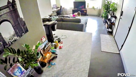 Alex Blake seduced on couch in POV living room