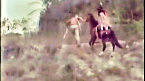 Busty Wara 86 in wild outdoor horse ride with native theme