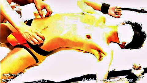 Kinky Japanese masked guy receives handjob and hot load in intense scene