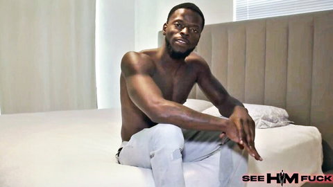 Ace Hardz muscular black stud intense POV stare, ready for Nia Bleu fuck-fest