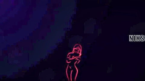 Neon silhouette of nude Desi Indian bhabhi in rough anal fuck preview