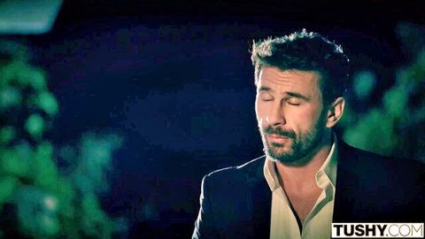 Handsome bearded man in suit with intense gaze ready for hot anal action