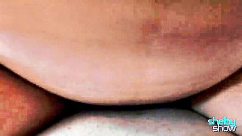 Close-up of shaved pussy lips and thick ass cheeks spread wide open