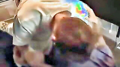 Gay man fucking tattooed ass doggy style from behind in blurry hardcore scene