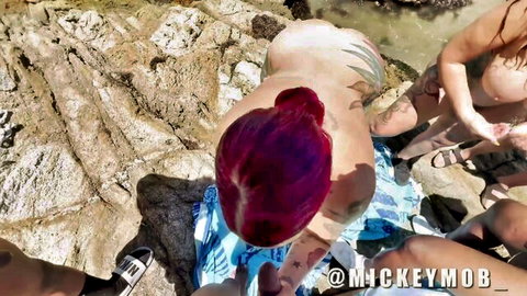 Queen Rogue's BBW ass drilled outdoors with Santana Red