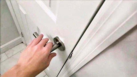 Brianna Beach stepmom hand on door in teasing MILF taboo scene