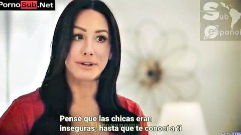 Jennifer White in red top, seductive gaze, hardcore submissive stepmom scene