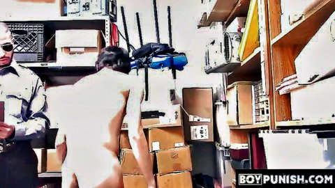 Police officer punishes naked twink in uniform authority scene