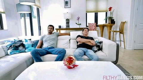 Natalia Queen halftime POV sex show with two relaxed guys