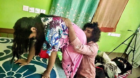 Hot Indian bhabhi Mallu bent over in doggy style as Sharun Raj ravishes her tight ass