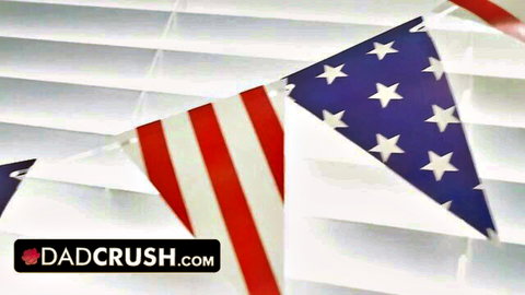 Stepdaughter strips naughty for stepdaddy's patriotic 4th of July party