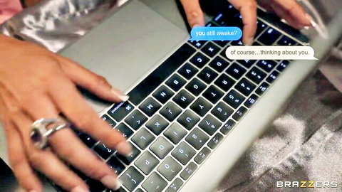 Luna Star & Gem Jewels naughty texting tease in Brazzers anal watch scene