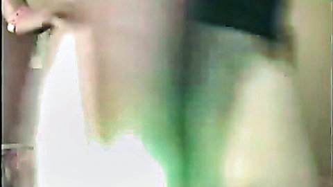 Blurry amateur teen babe with open mouth and white cum dripping from lips