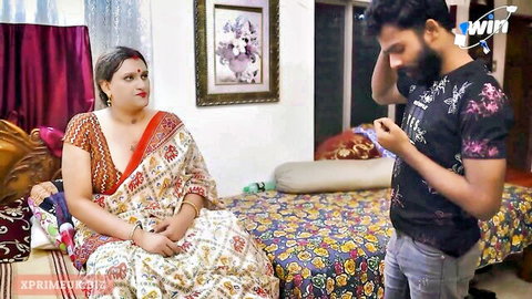 Indian MILF in saree teaches stepson oral skills, taboo seduction