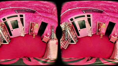 Ivy Wolfe in steamy VR naughty scene with pink dress and tears