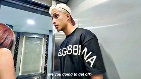 Kylei Ellish seduced by Milan Rodriguez in tight elevator tease