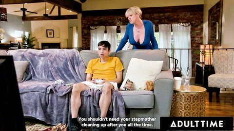 Blonde MILF Dee Williams teases stepson with vibrating controller