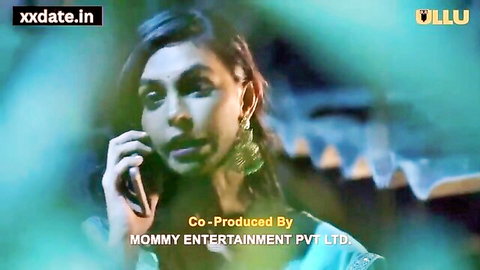 Indian beauty in blue outfit talking on phone, steamy adult film thumbnail