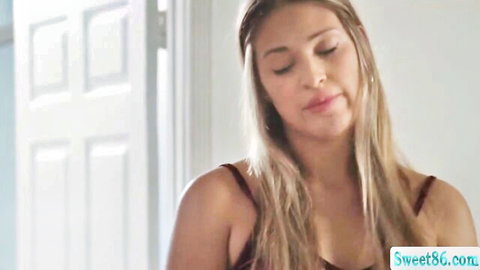 Gizelle Blanco smiles seductively in tank top for lesbian fun with Vanessa Sky