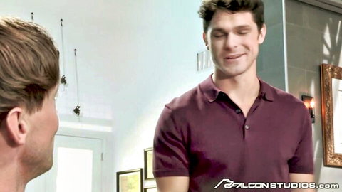 Pierce Paris and Devin Franco flirt in tight polo shirt, teasing gay anal scene