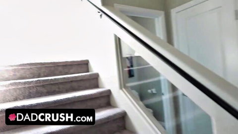 Empty modern staircase in taboo stepdad home interior from DadCrush porn site