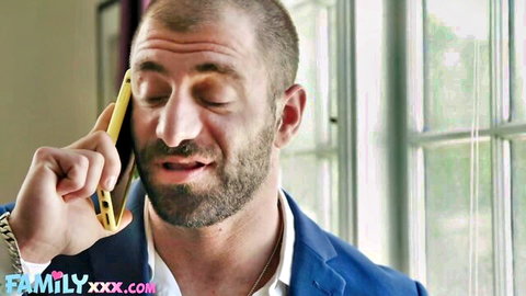 Lily Larimar stepdaughter fantasy: Bearded stepdad on intense phone call in suit