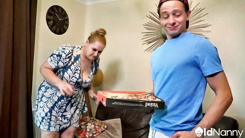 Becky Swings teases pizza delivery guy in floral dress