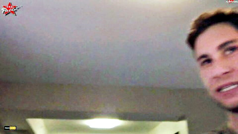 Handsome smiling man in casual shirt on webcam chat