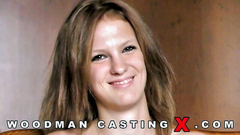 Julianna Mekki young natural brunette teen in Woodman casting couch