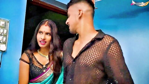 Curvy Indian GoddesMahi in sexy saree with muscular man, Hindi adult short film