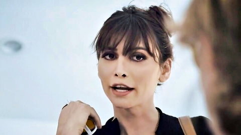 Korra Del Rio seductive close-up in black top, teasing taboo anal