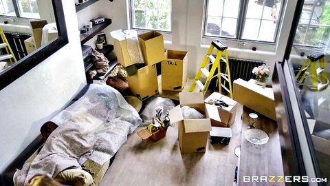 Alessandra Jane huge tits in real wife's moving day pound