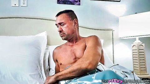 Phoebe Kalib's steamy creampie scene with muscular man in bed