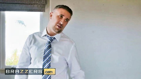 Keiran Lee in suit for hot blowjob scene with blonde Portia Paris