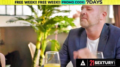 Candee Licious in 21Sextury promo scene with suited man at table