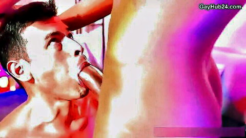 Caio Veyron's massive cock sucked by muscular stud in gay oral action