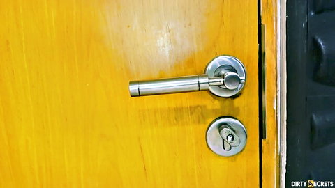Mysterious yellow door tease with Big Ass Latina theme, 45 chars